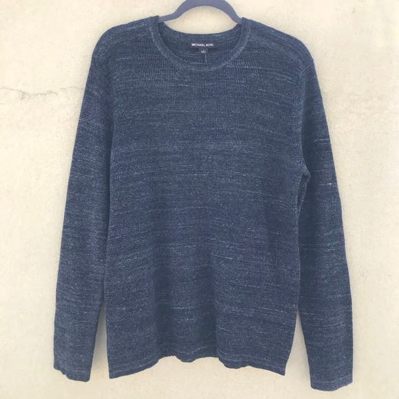 Mens Michael Kors Waffle Knit Crewneck Sweater - Picture 1 of 8